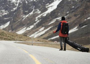 A man hitchhiking